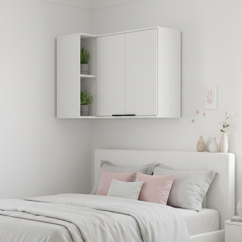 Aéreo de Canto 2 Portas Miami Carraro Branco Dormitório