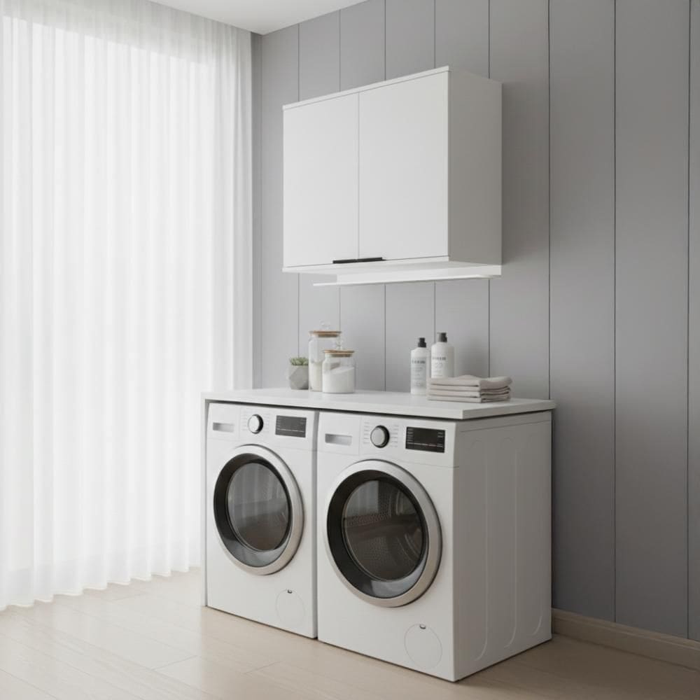 Armário para Lavanderia 2 Portas Branco Carraro