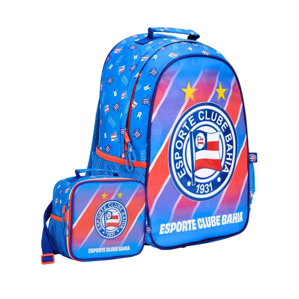 Kit Escolar Bahia Time Mochila Costas + Lancheira Térmica