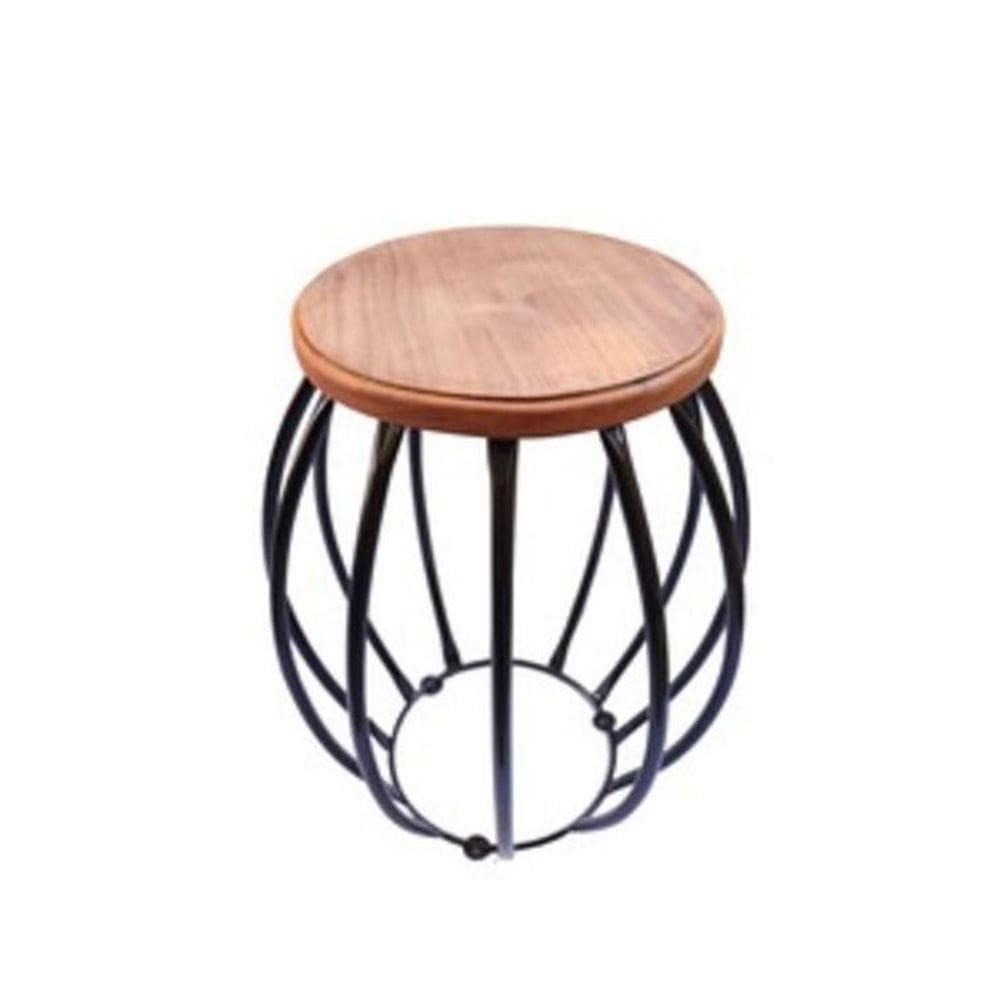 Banco Barril Preto Madeira Ferro Rústico Peroba Rosa