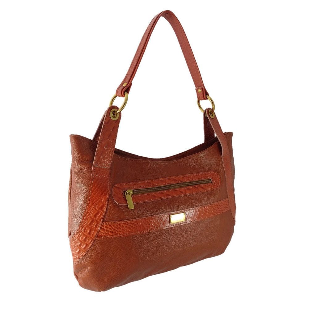 Bolsa Saco Topgrife Meia Lua Couro Terracota