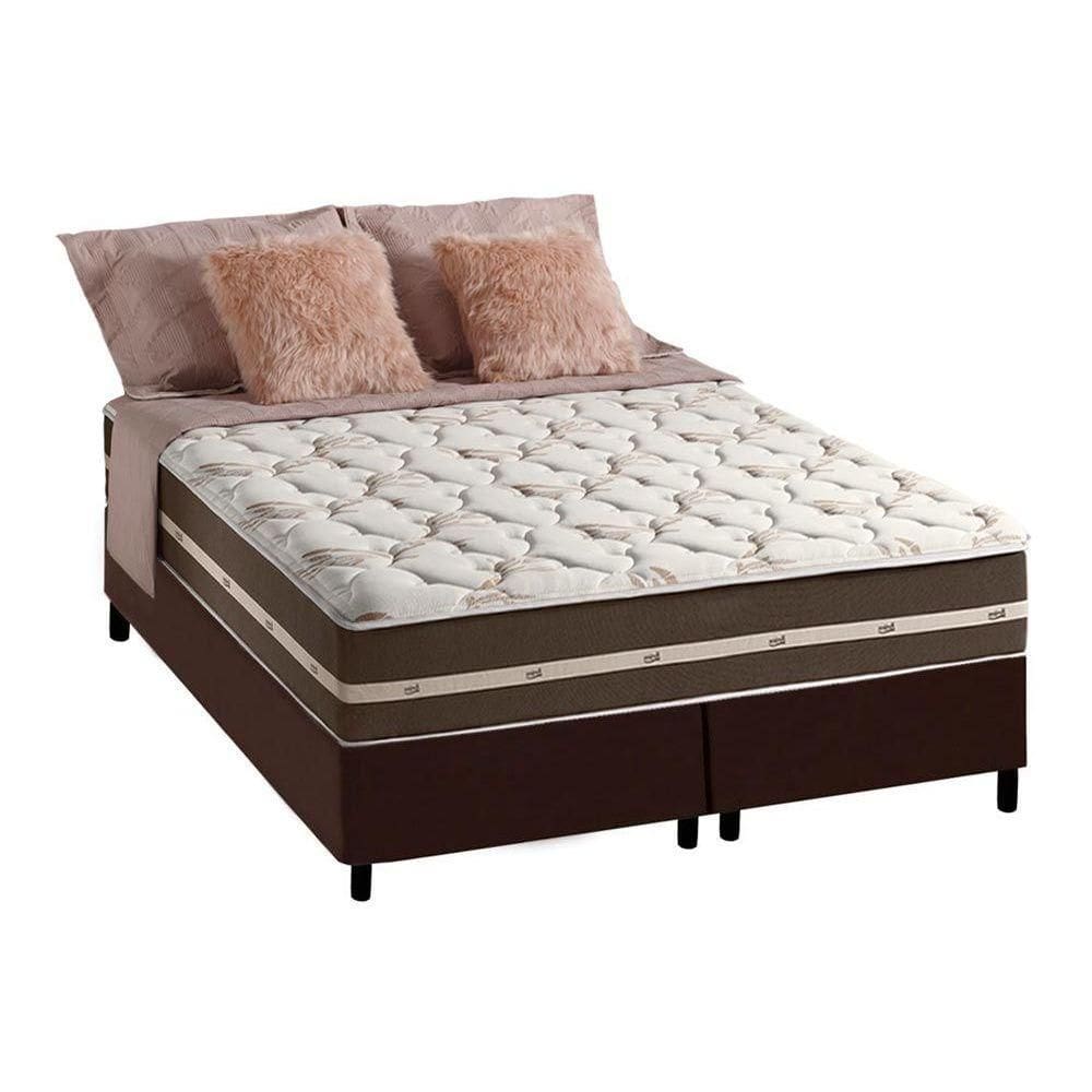 Cama Box Queen + Colchão Molas Anjos Classic Brown
