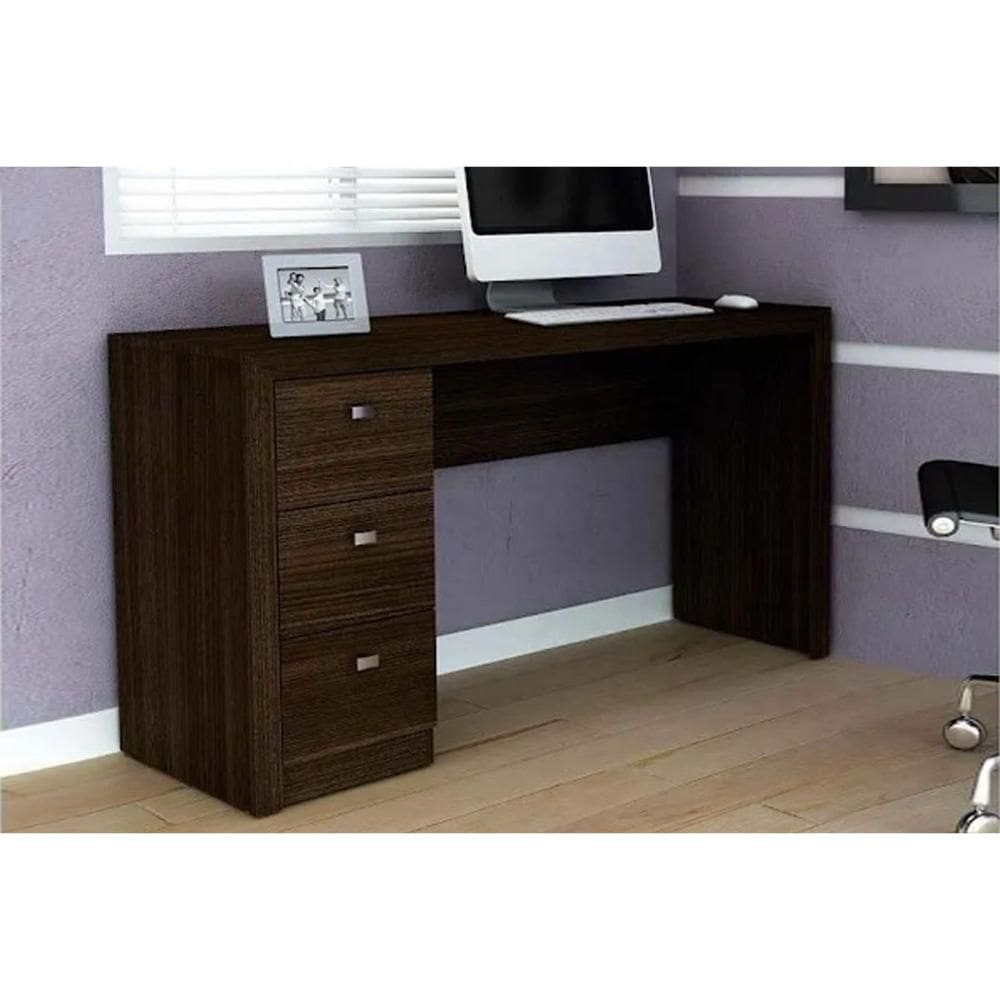 Mesa Computador ME4102 c/ 3 Gavetas Tabaco - Tecno Mobili