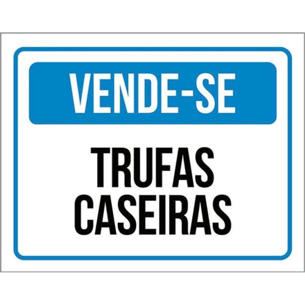 Kit 3 Placas Vende-Se Trufas Caseiras Azul