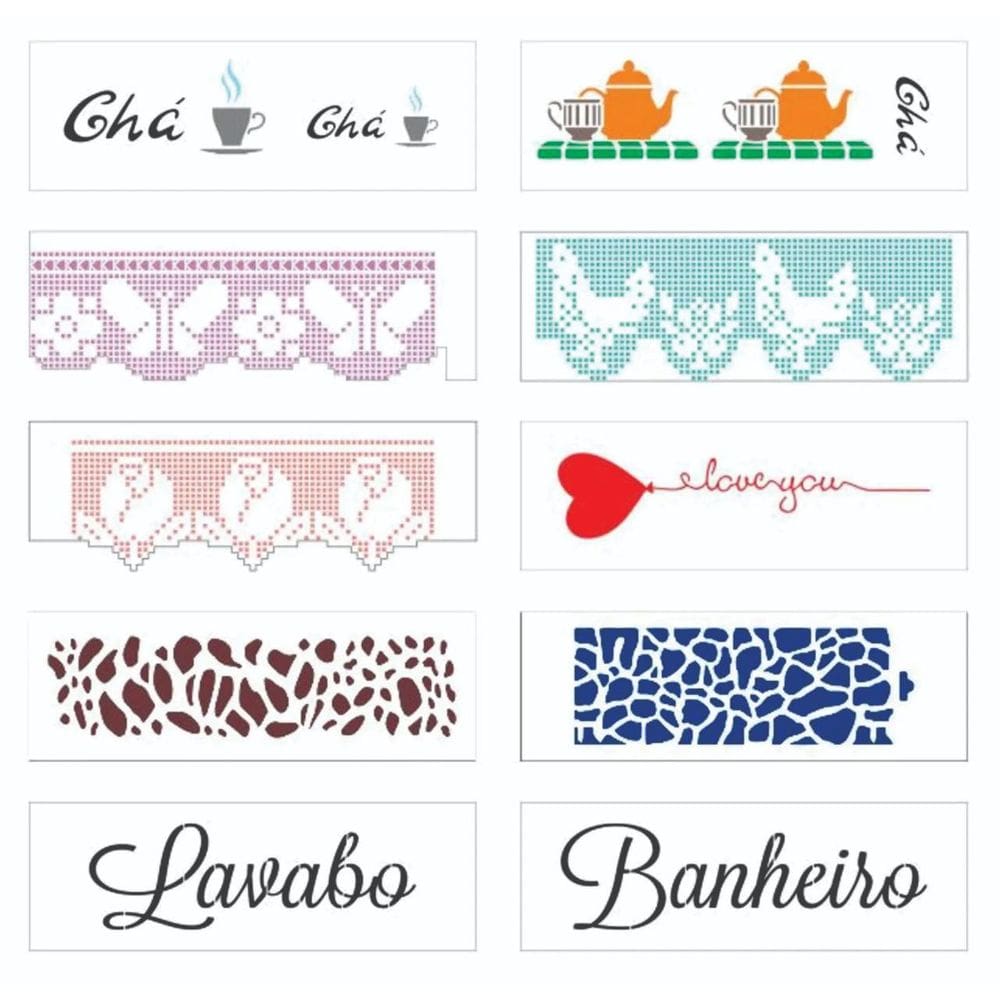 Kit Stencil - 10X30Cm - Ref 04