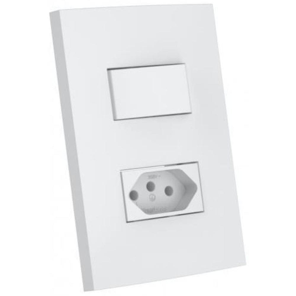 Cj Int. + Tomada 20A 4X2 - Enerbras Dubai Branco