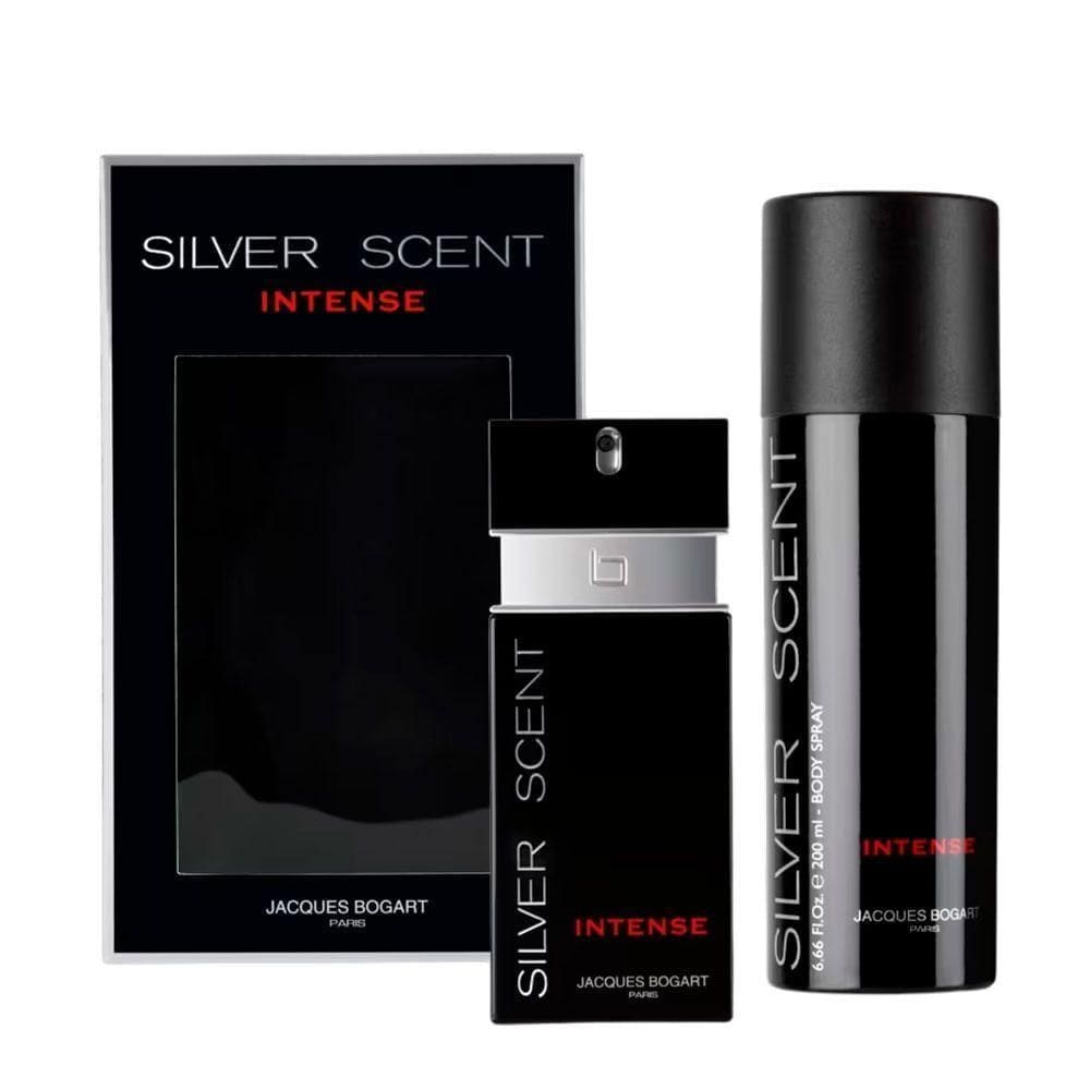 Kit Jacques Bogart Silver Scent Intense Masculino - Eau De Toilette 100ml + Body Spray 200ml