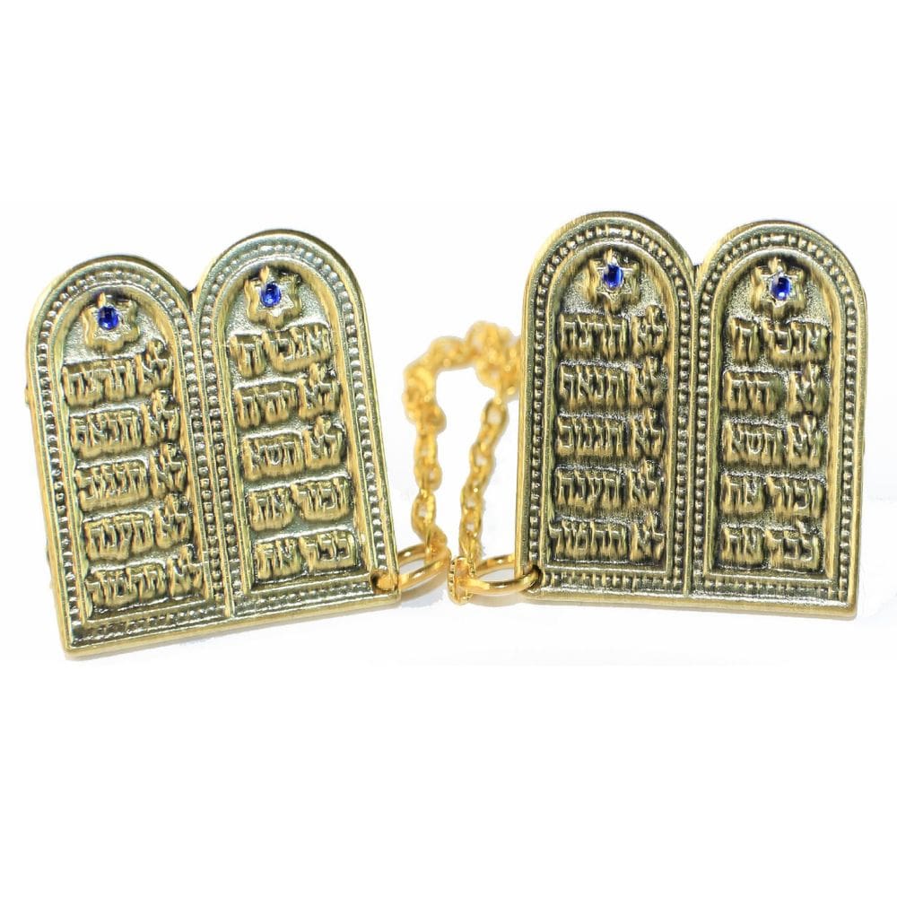 Prendedor De Talit De Niquel Tabuas Da Lei - De Israel