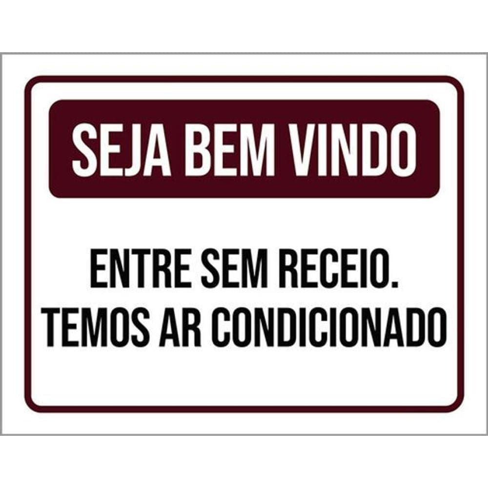 Kit 10 Placas Entre Sem Receio Temos Ar Condicionado 36X46