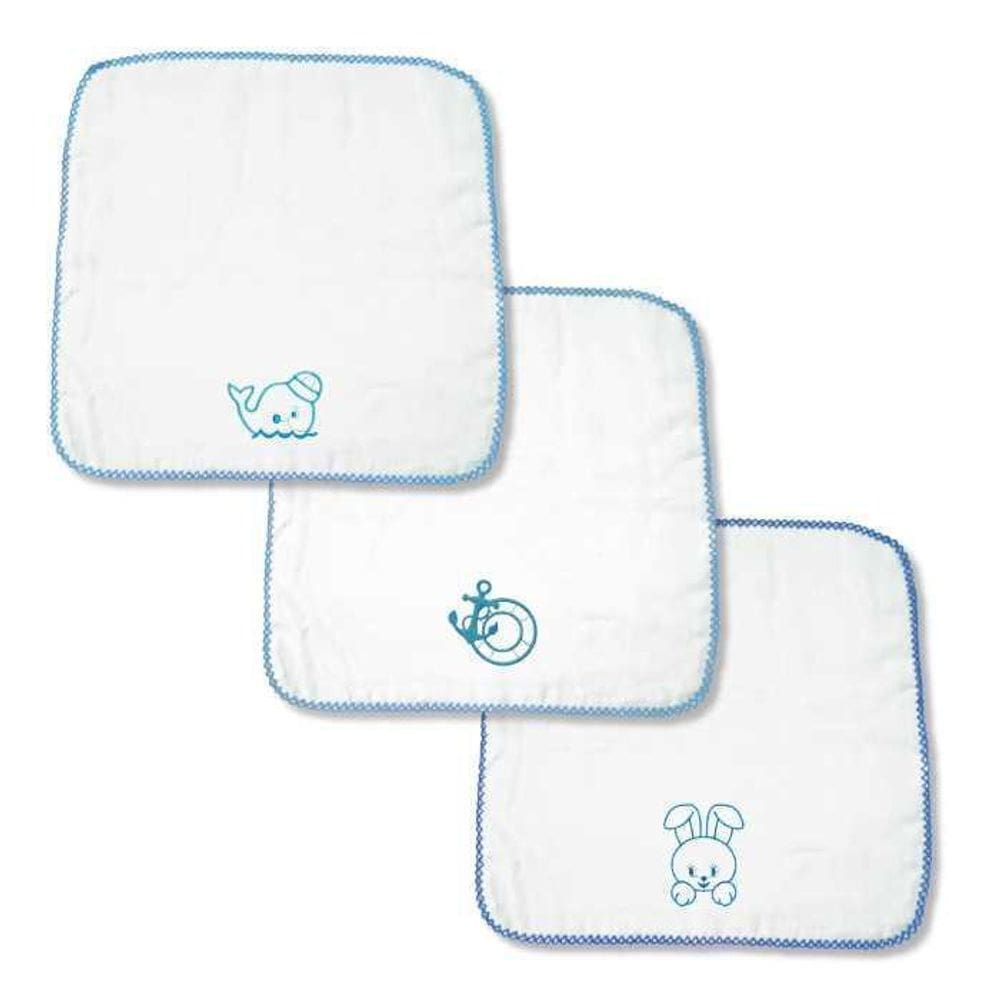 Kit 3 Pçs Fraldinha De Boca Masculino Pinte E Borde C/Crochê