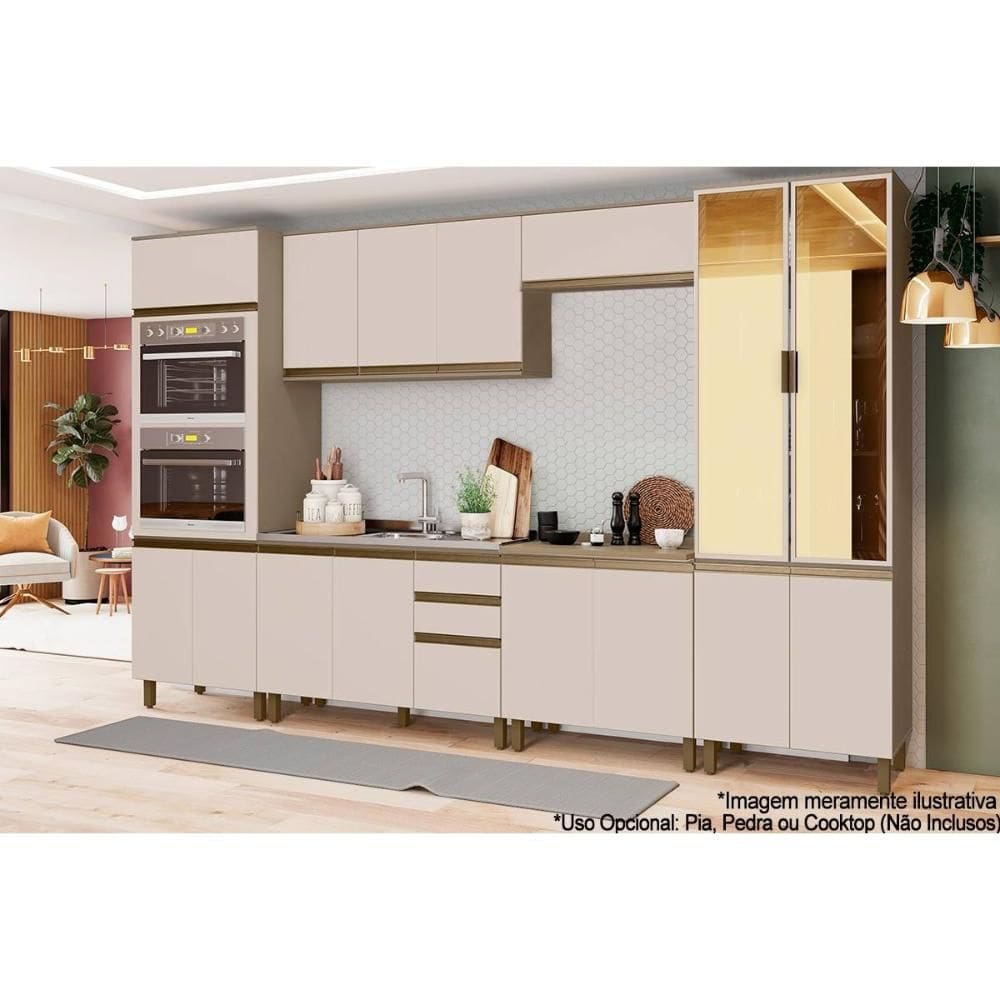 Cozinha Modulada Henn Connect Henn 7 Peças C5P96 Duna/Cristal