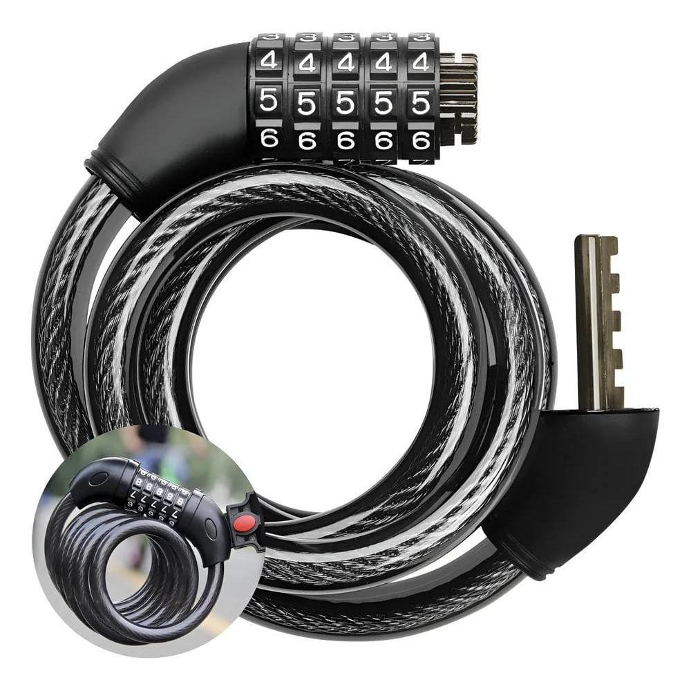 Cadeado Senha 1.2M Forte Anti-Roubo Moto Bike Segred - Preto