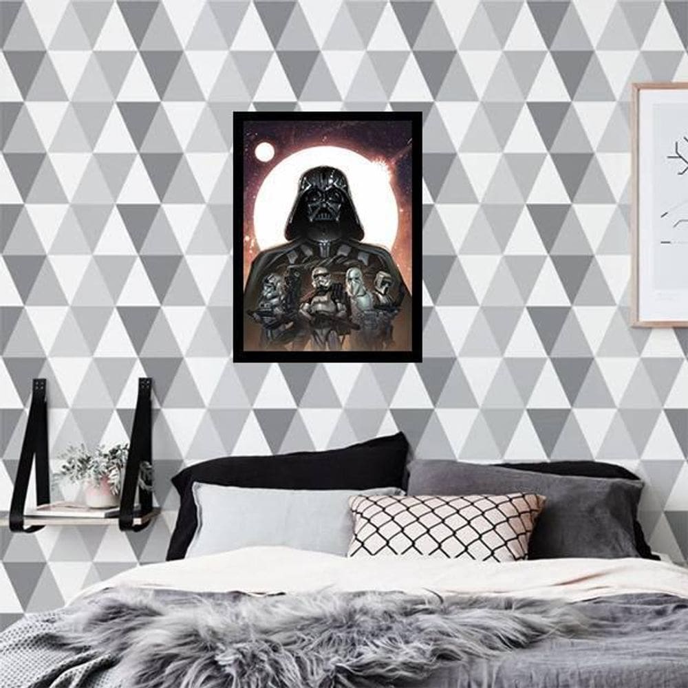 Quadro Decorativo Darth Vader E Stormtrooper 45X34Cm