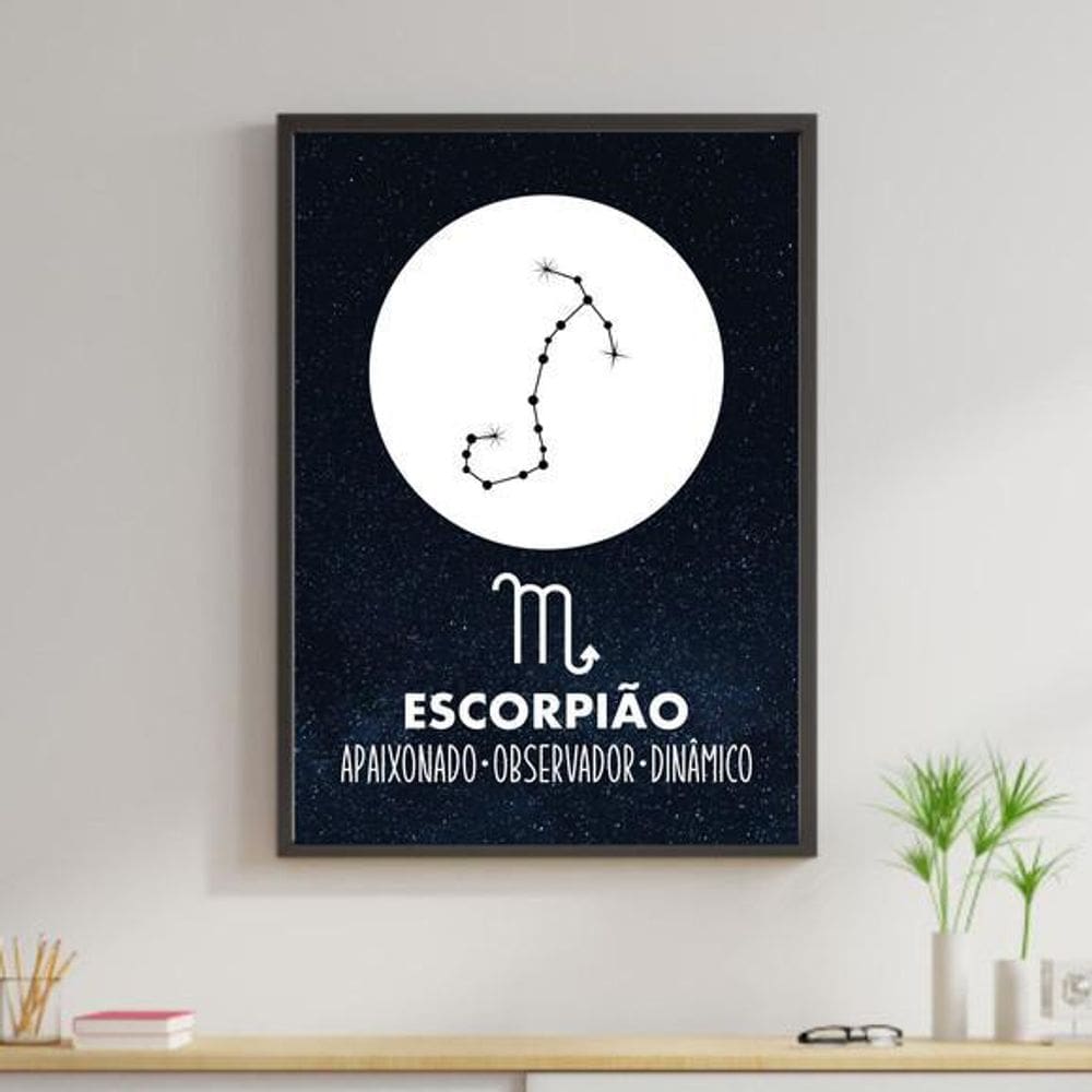 Quadro Decorativo Coleção Signos Escorpião 45x34cm