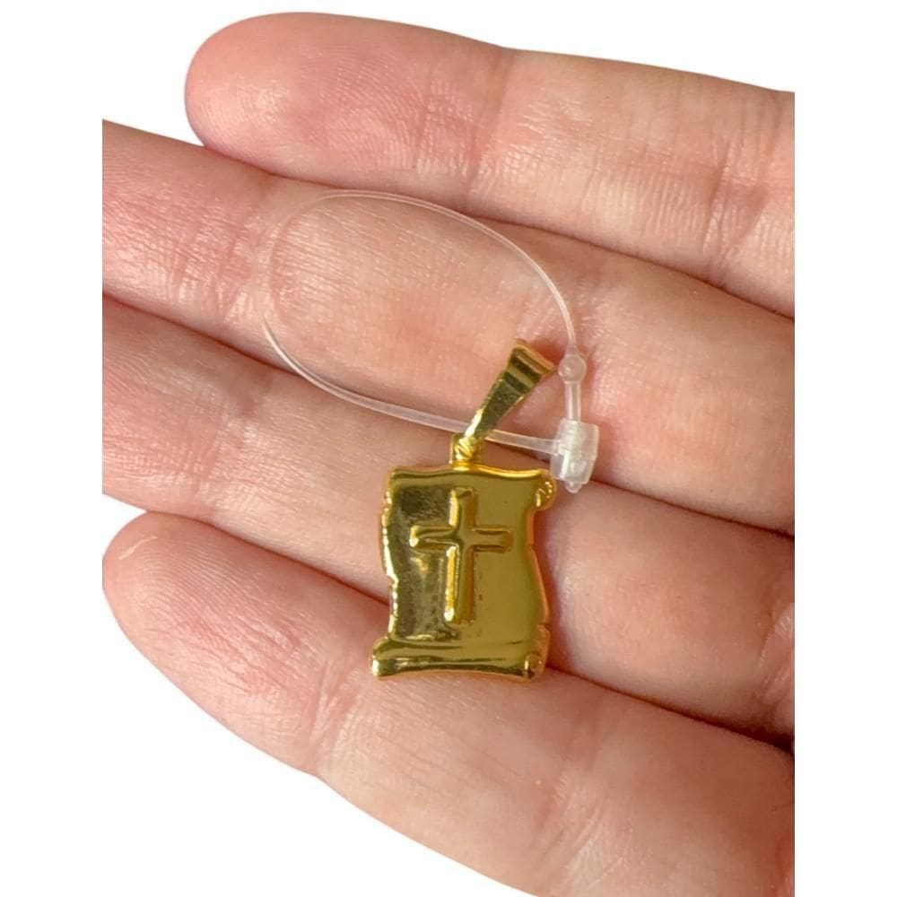 Pingente Cruz Placa - Banhado A Ouro 18K