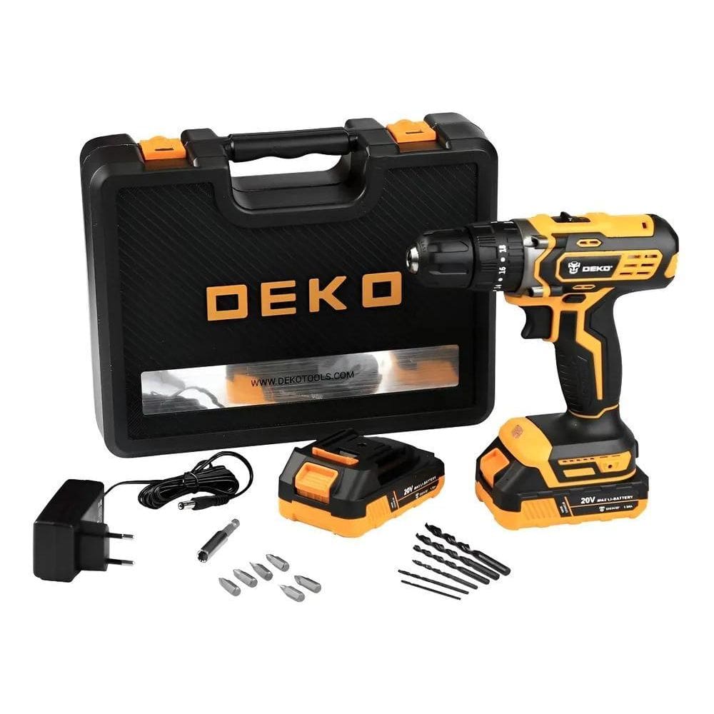 Furadeira Parafusadeira Sem Fio Deko Deko-Dkcd20Id01-5S3 + 2