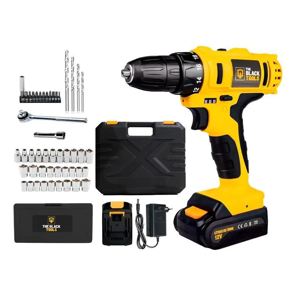 Furadeira Parafusadeira Sem Fio Bateria Tb-12E 12V 3/8 10Mm