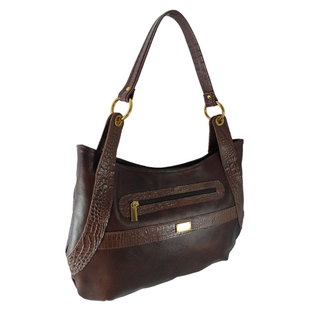 Bolsa Saco Topgrife Meia Lua Couro Marrom