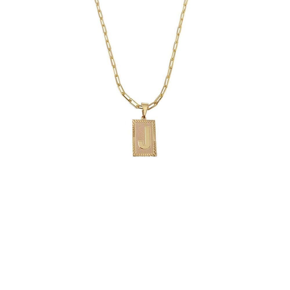 Cordão 50Cm Masculino Feminino Pingente Letra J Banhado Ouro