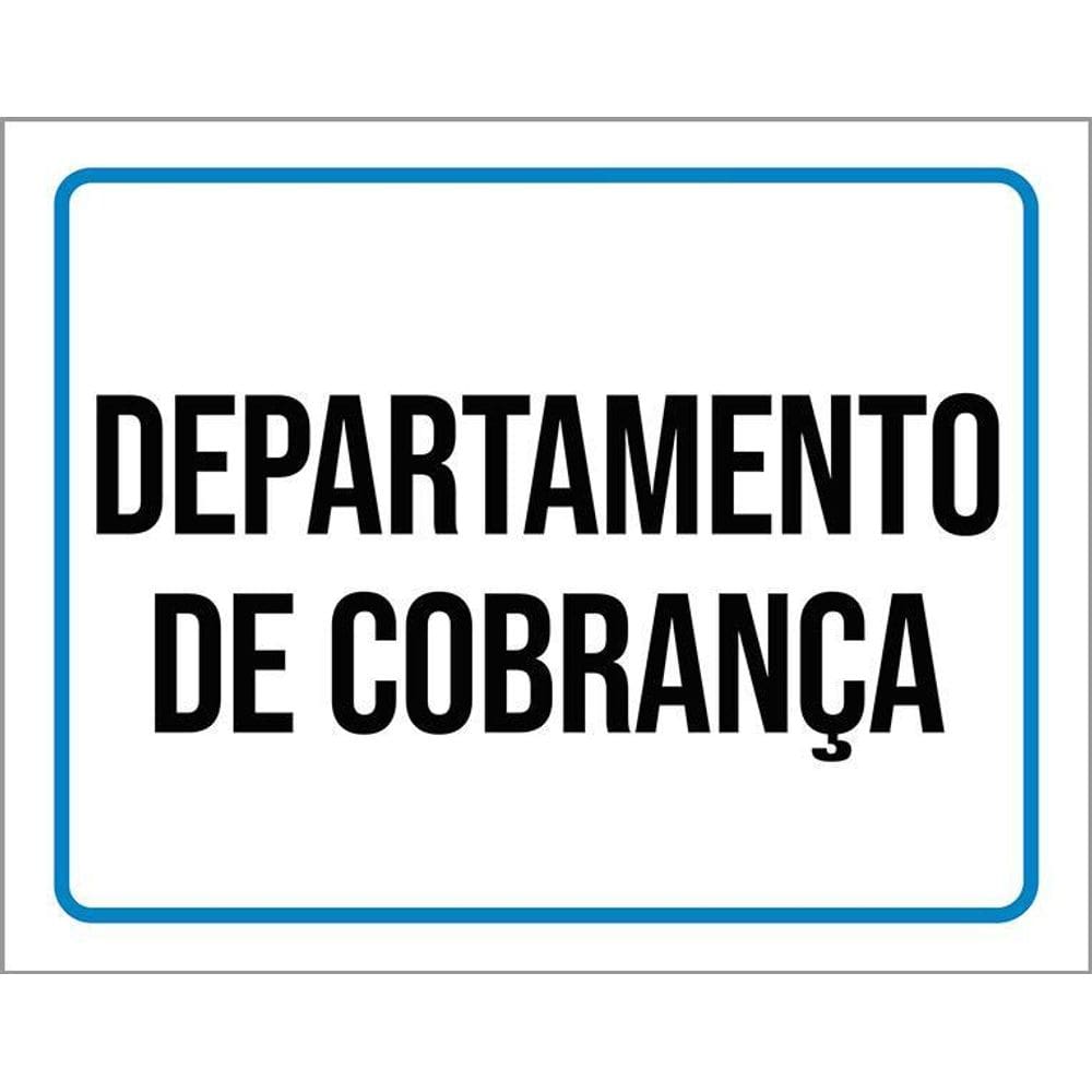 Kit 3 Placas Sinalização Ambiente Departamento Cobrança
