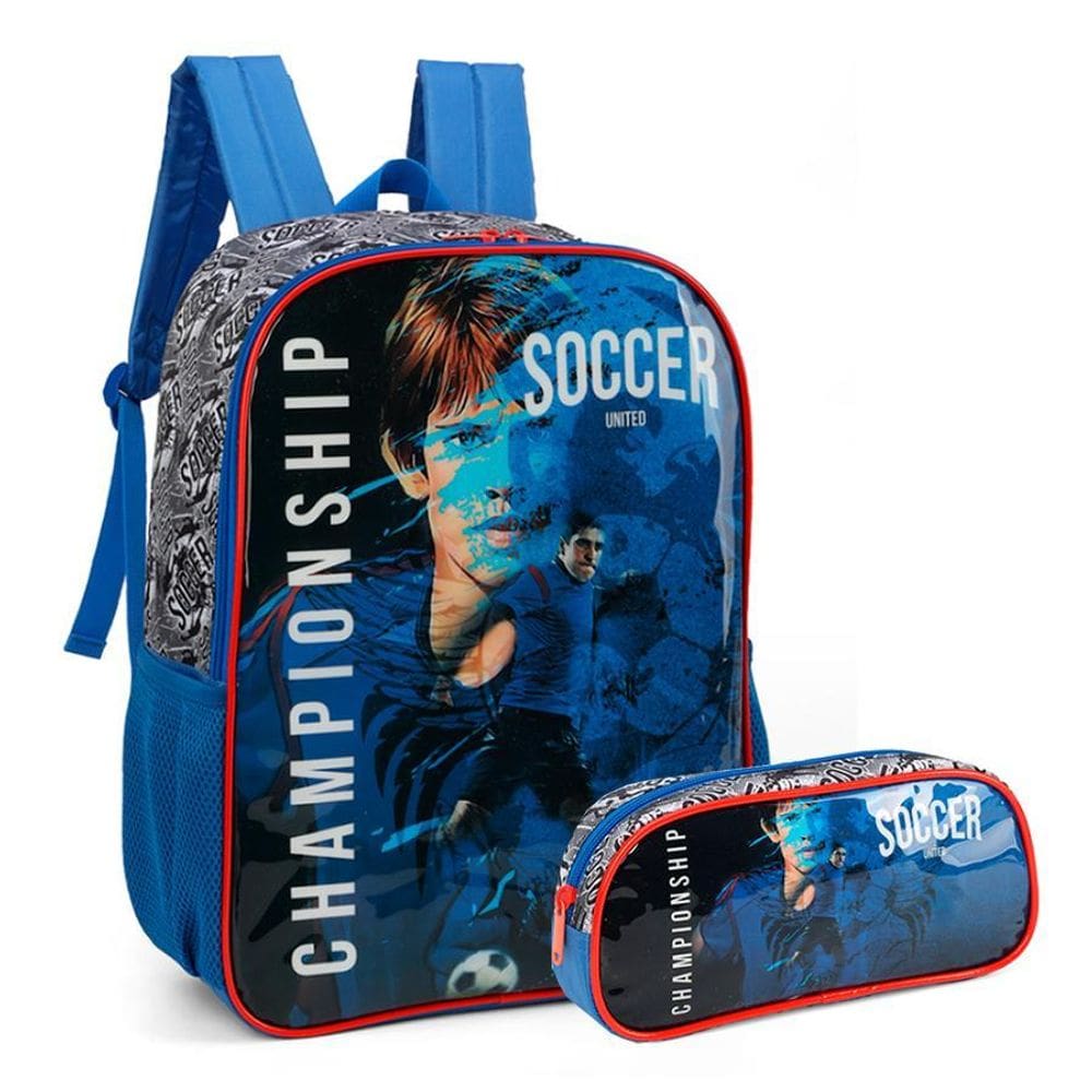 Mochila de Costas Futebol Championship Azul - Luxcel