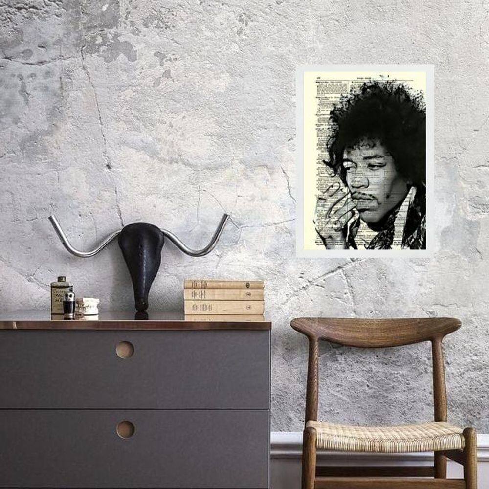 Quadro Vintage Jimi Hendrix 24X18Cm