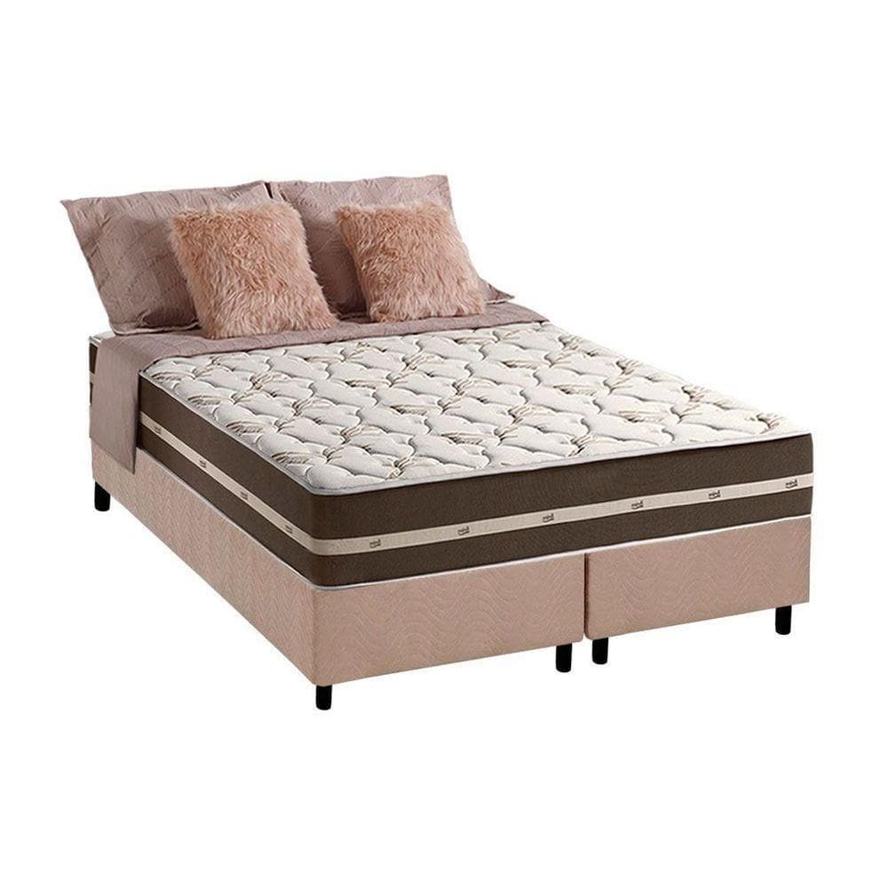 Cama Box Queen + Colchão Molas Anjos Classic Brown