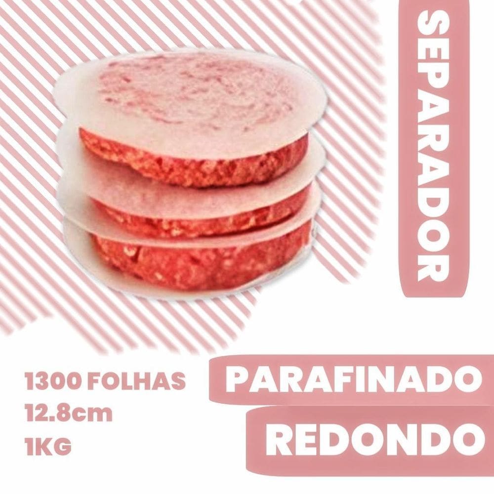 Papel Manteiga Parafinado Separador Hamburguer Redondo 12,8