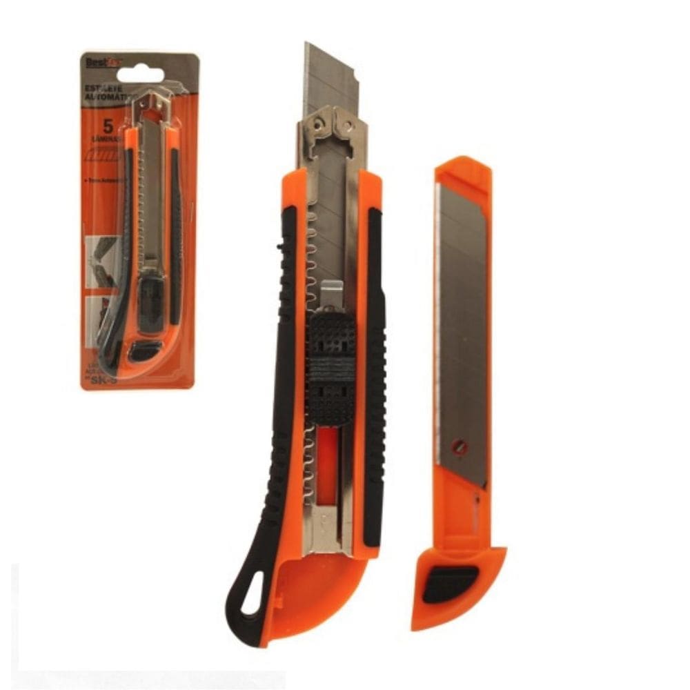 Estilete Emborrachado 18Mm Laranja Bfh2806 Bestfer