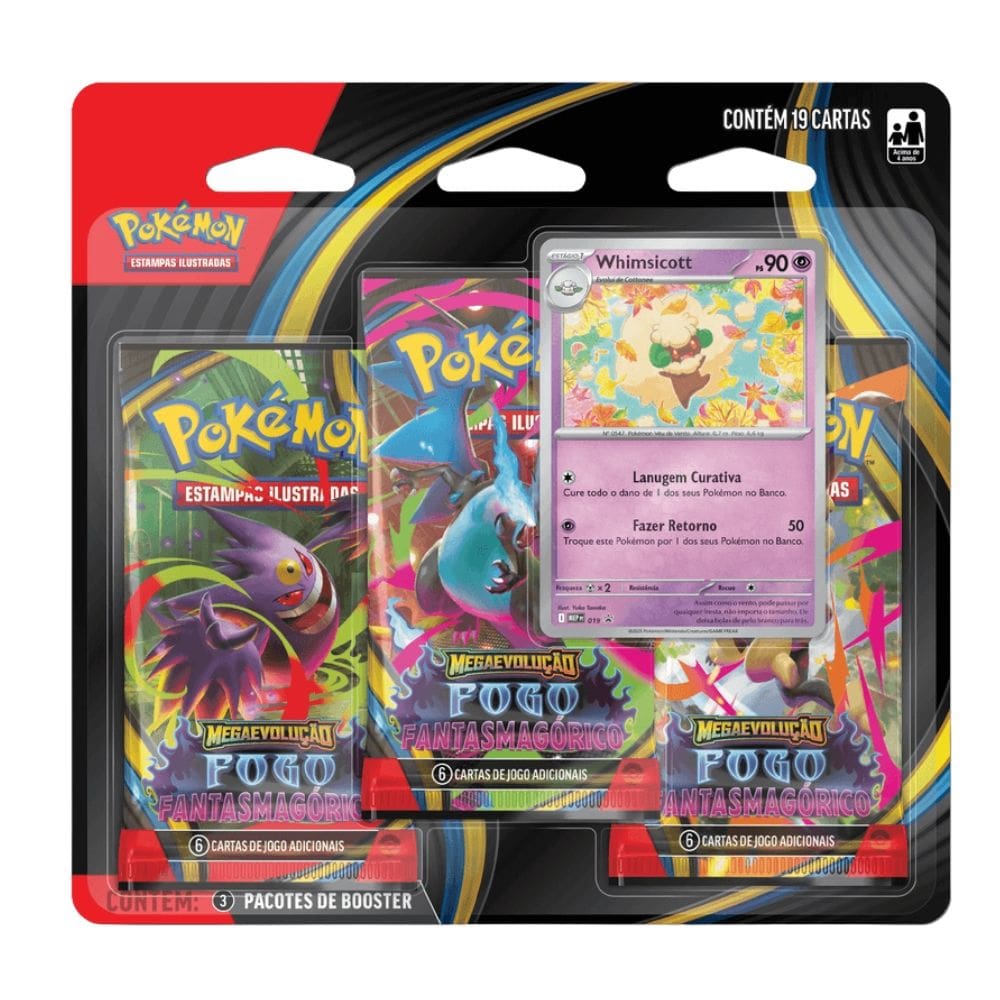 Cartas Pokémon Mega Evolução Fogo Fantasmagórico 19un Copag