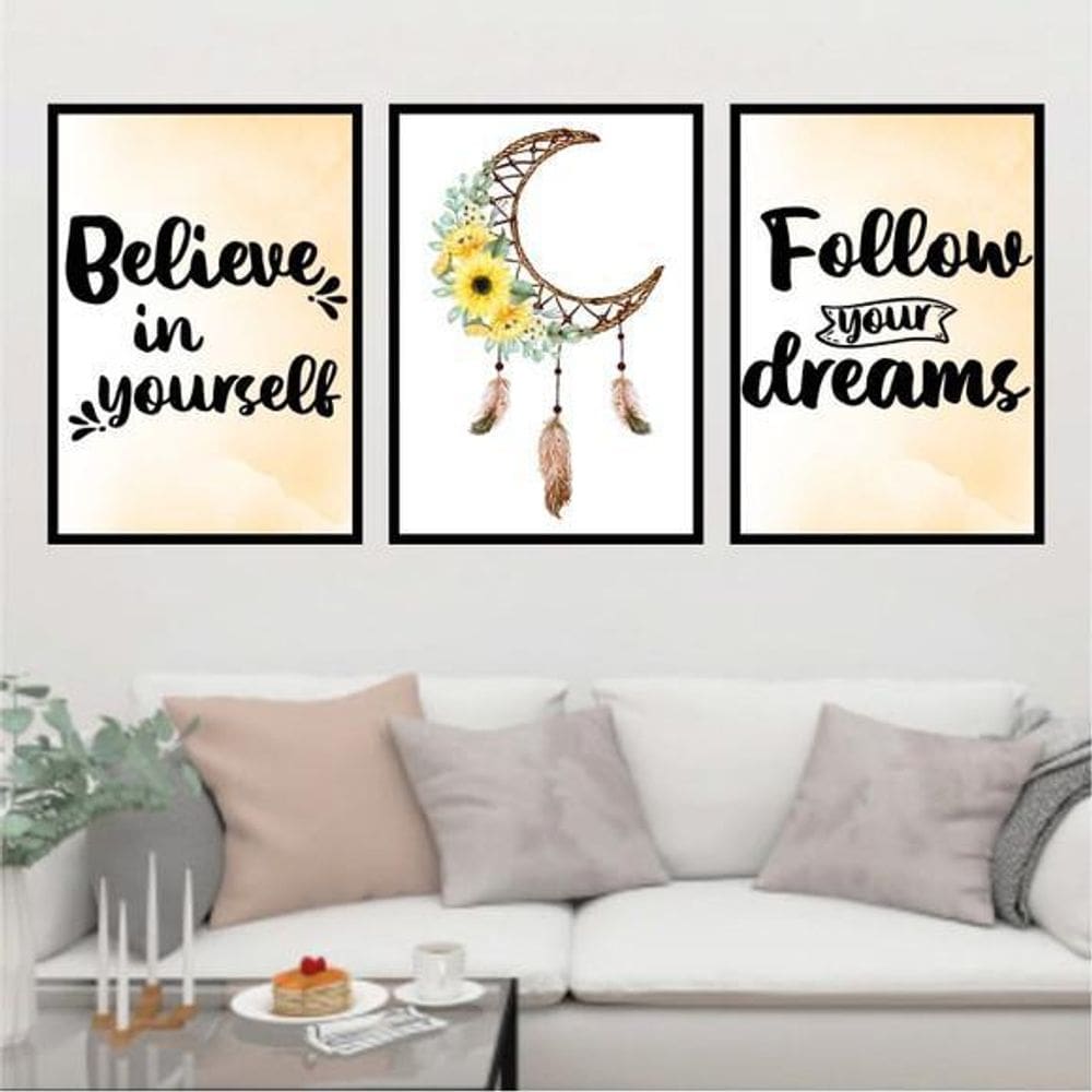 Kit 3 Quadros Decorativos Apanhador De Sonhos