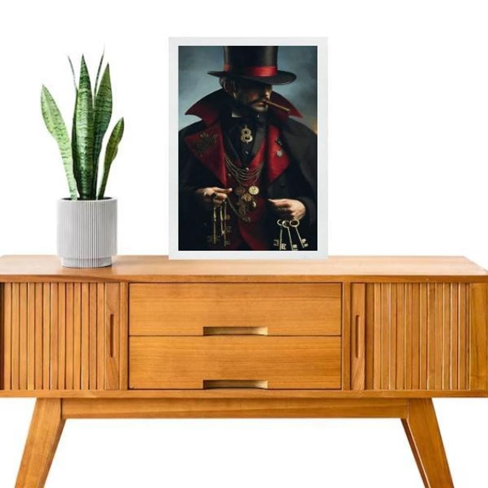 Quadro Decorativo Exu 7 Chaves 45X34Cm