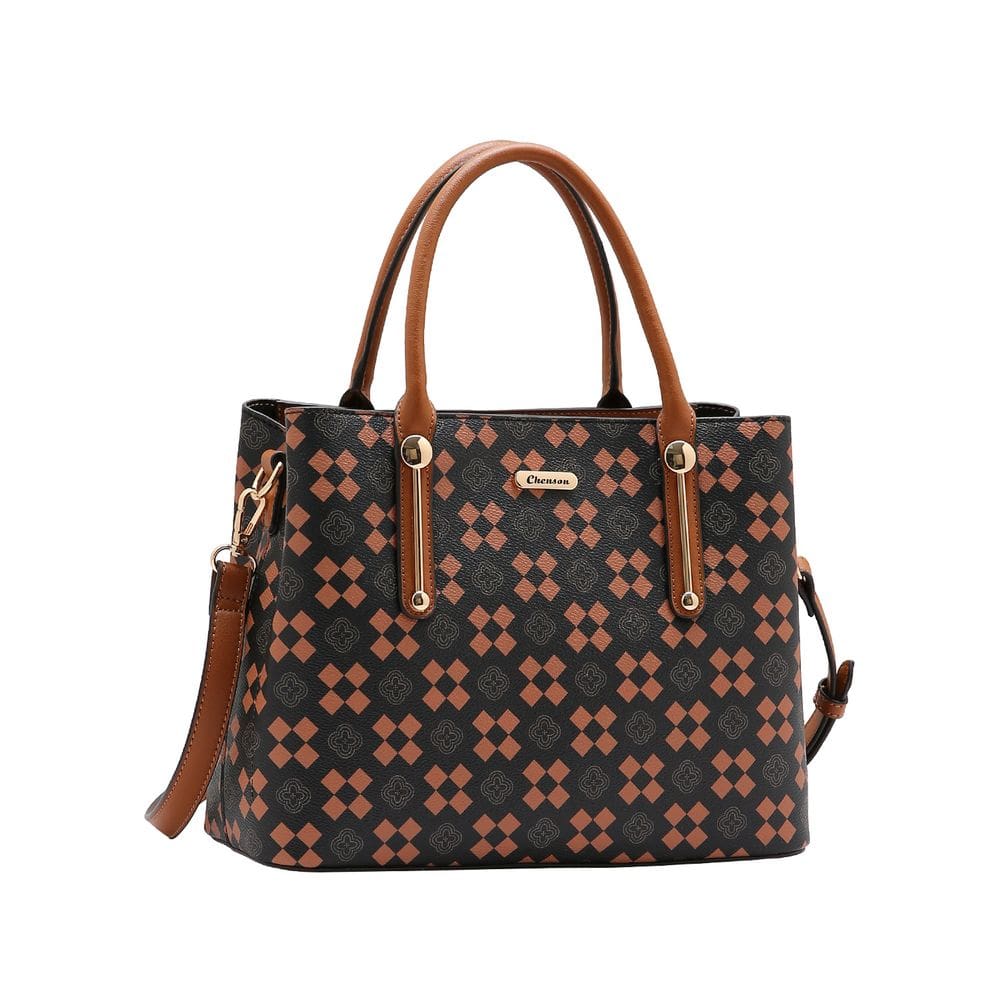 Bolsa New Elemento Gráfico - Alça dupla - Café - Chenson 3485295