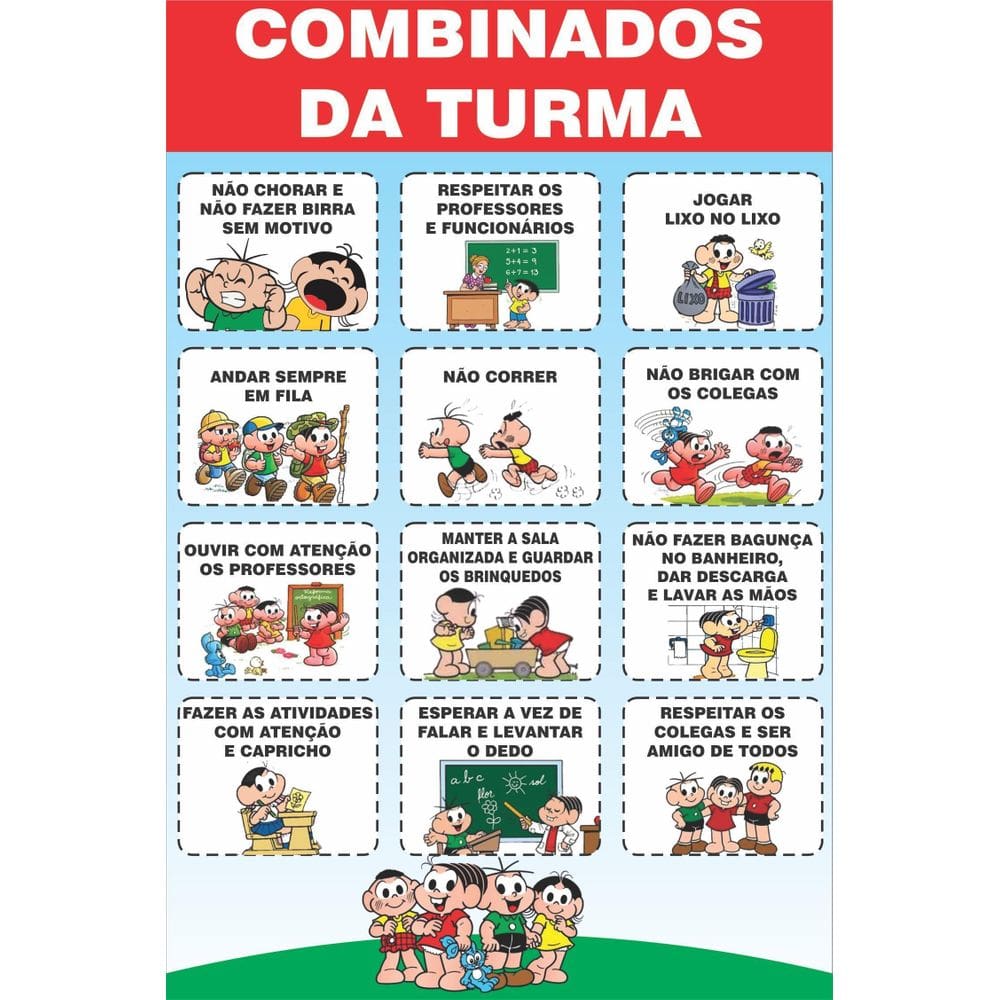 Banner Arte Pronta - Combinados Da Turma Vermelho Mônica