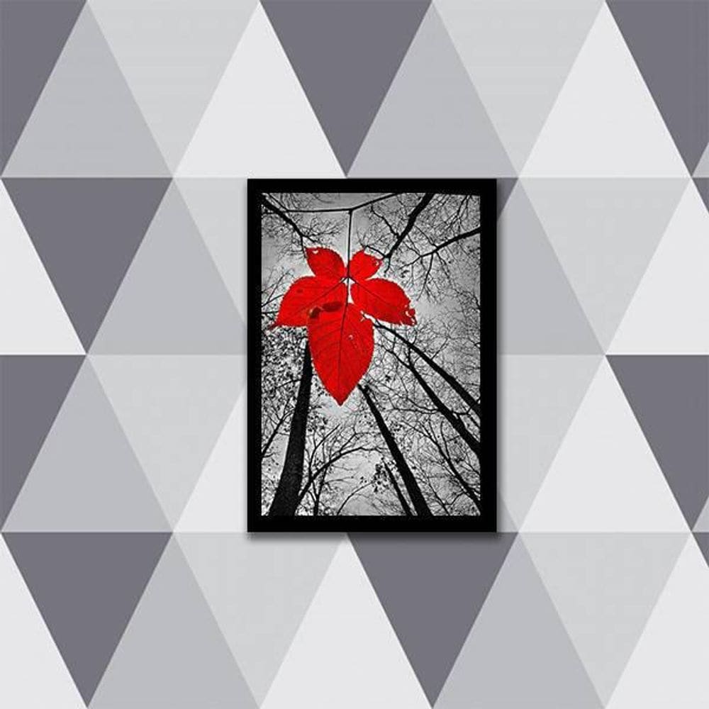 Quadro Fotografia Folha Maple Vermelha 24X18Cm