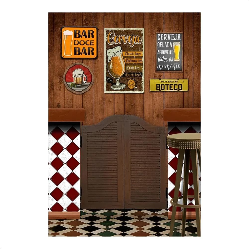 Painel Festa Sublimado 1,5X2,2M: Chega De Amass - Boteco Bar