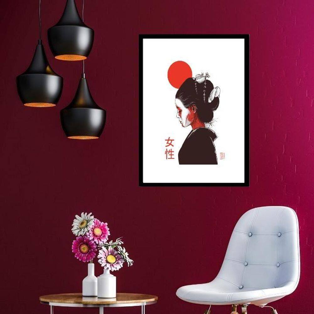 Quadro Mulher Japonesa - 60X48Cm