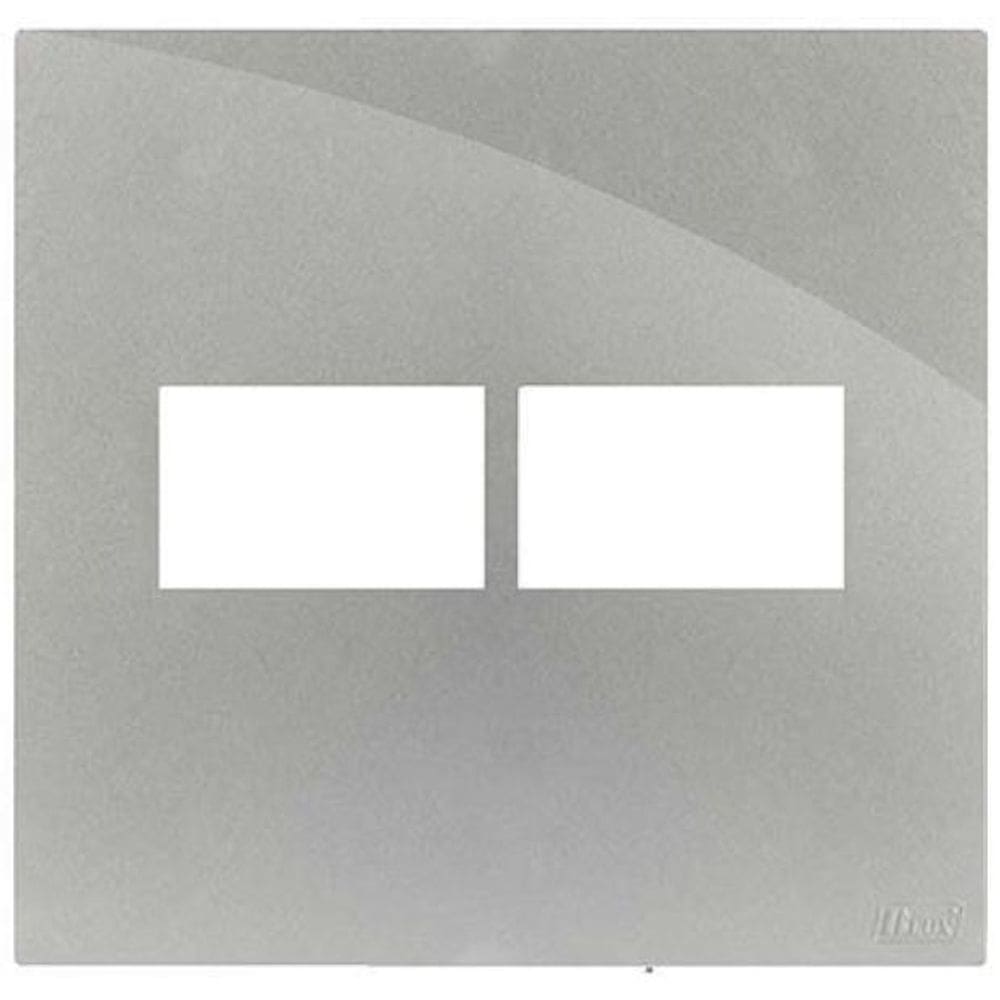 Placa Para 2 Modulos Com Suporte 4X4 - Recta Prata Gloss