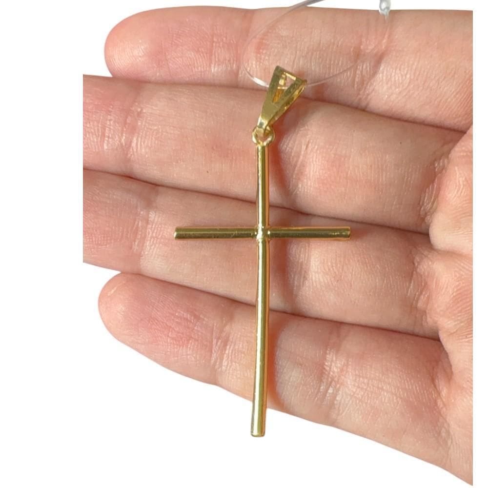 Pingente Cruz Palito - Banhado A Ouro 18K