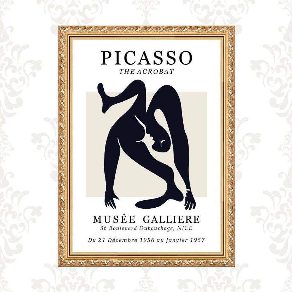 Quadro Moldura Dourada Picasso - The Acrobat 33X24Cm