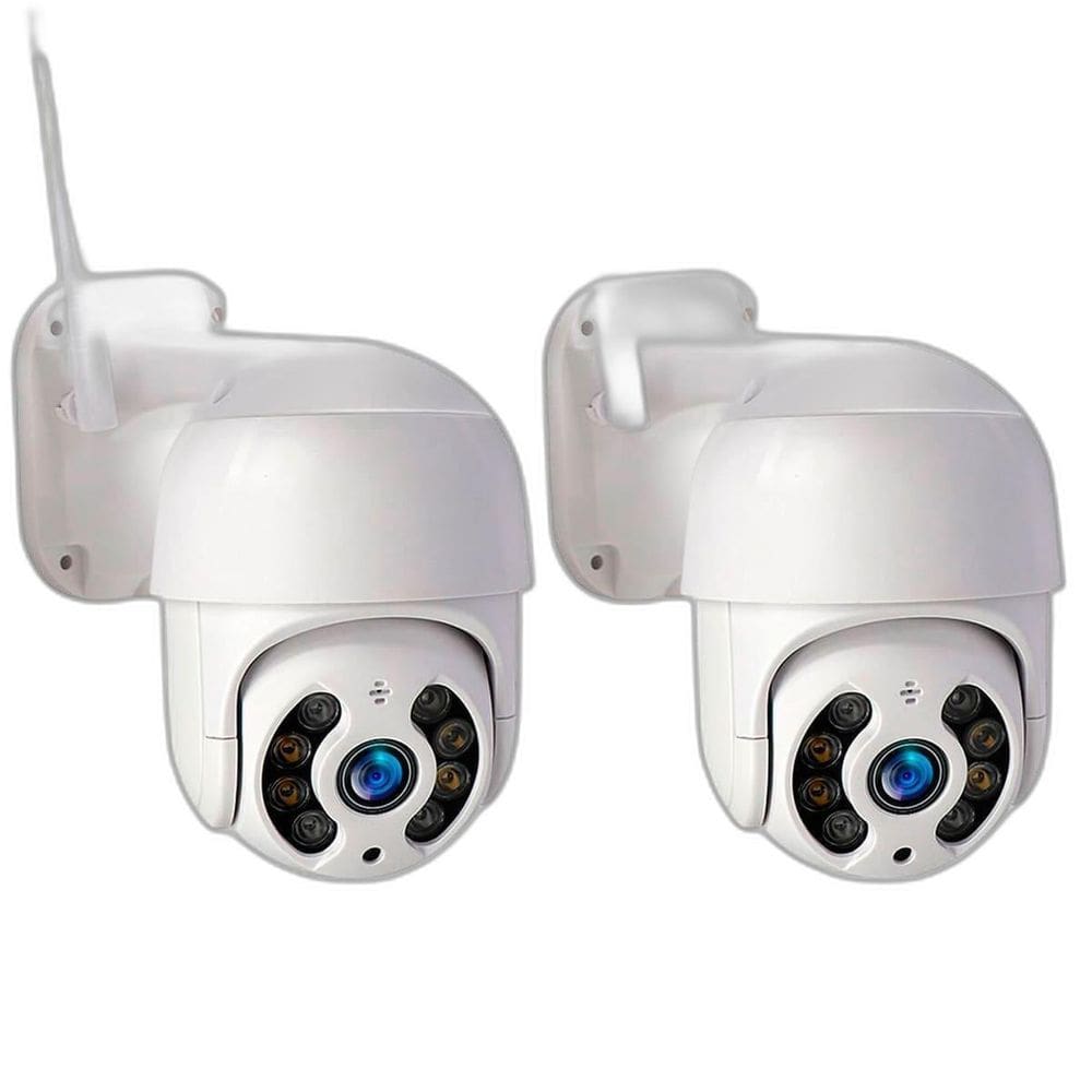 Kit 2 Câmeras Externa Ip À Prova D`Água Infravermelho Wi-Fi