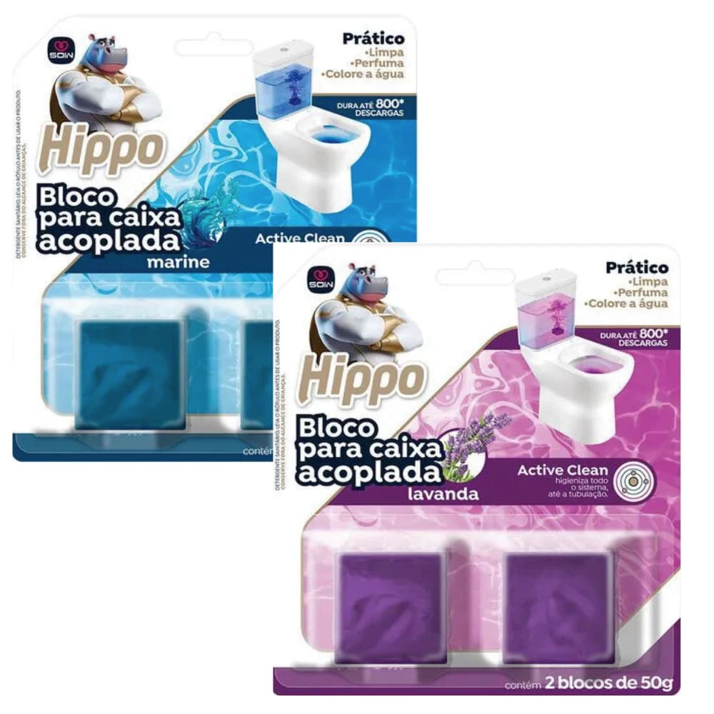 Bloco Sanitário Para Caixa Acoplada 4 Unidade 50G Cada Hippo