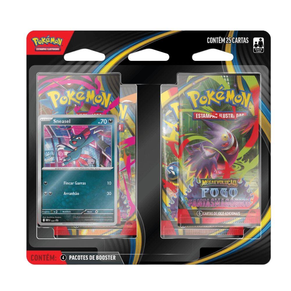 Cartas Pokémon Mega Evolução Fogo Fantasmagórico 25un Copag