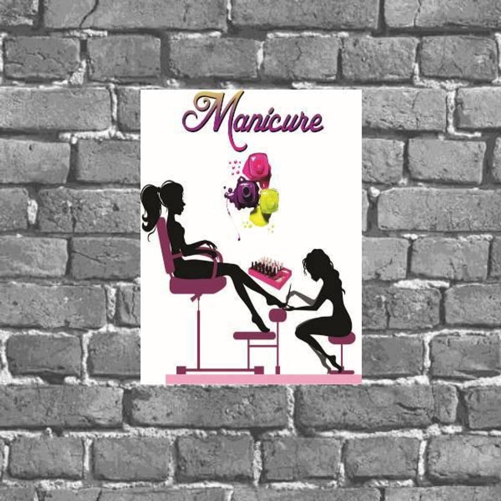 Placa Decorativa De Parede Manicure 18X27Cm