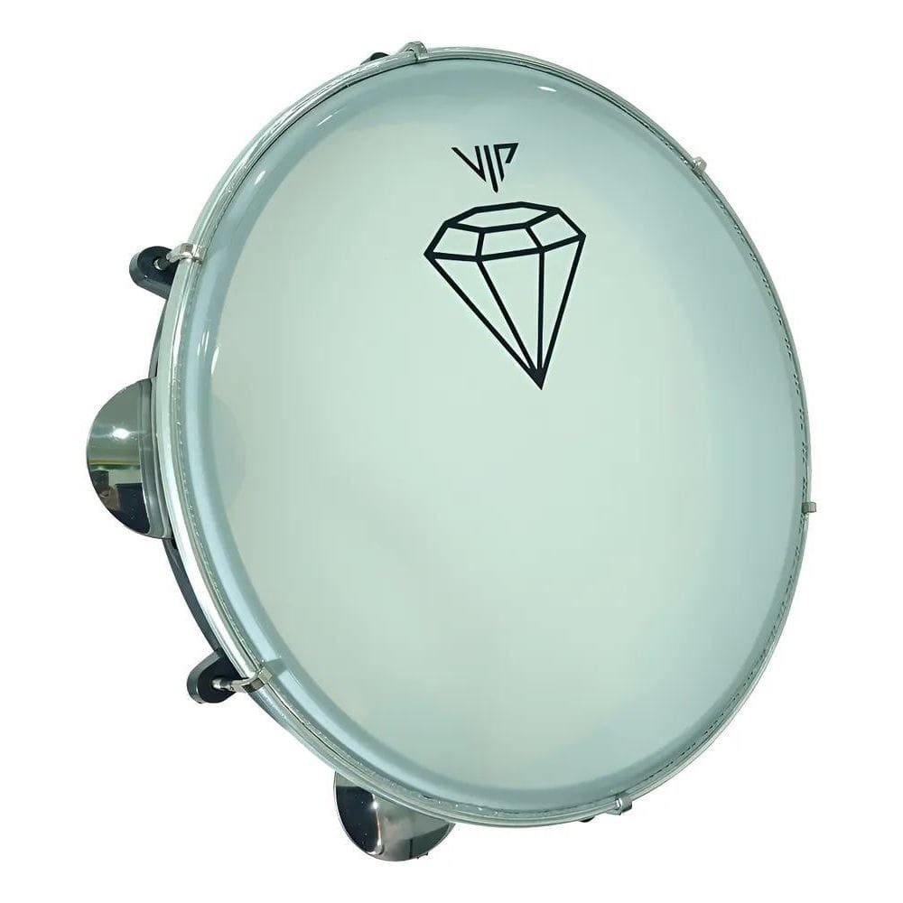 Pandeiro 10 Pele Leitosa Diamante Corpo Abs Cor