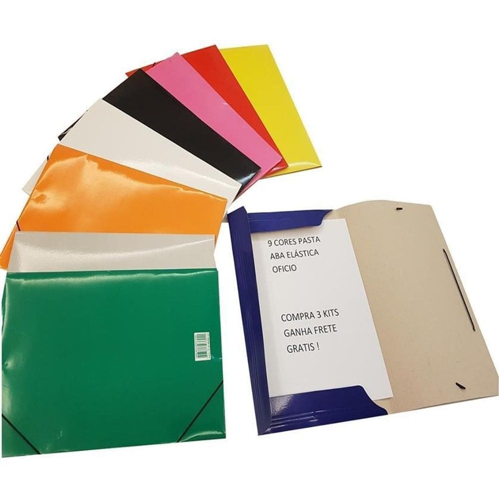 Pasta Aba Elastica Oficio 9 Cores Pct C/30 Promoçao 24H