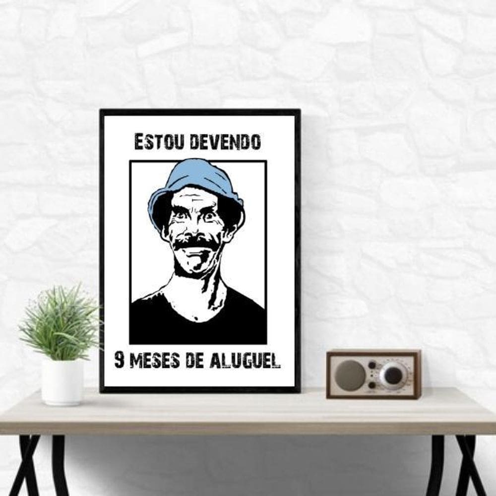 Quadro Seu Madruga - Aluguel 33X24Cm - Com Vidro