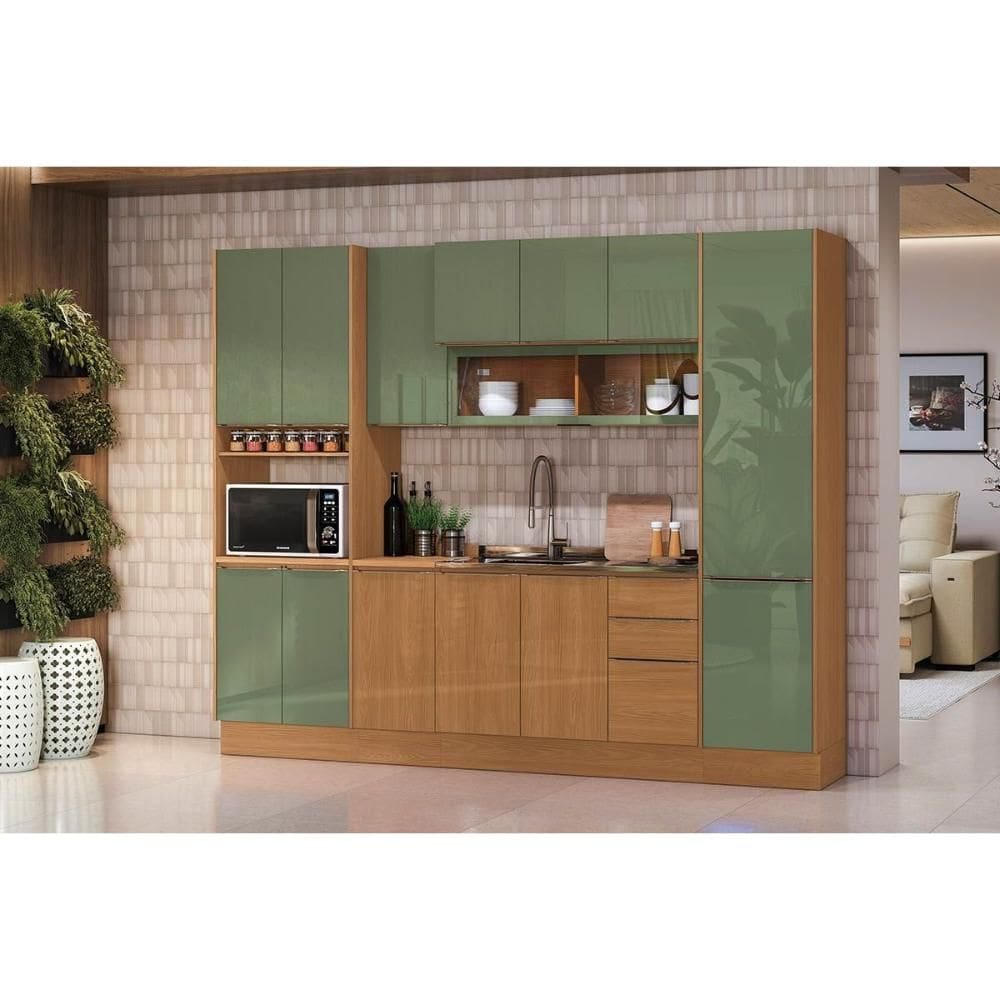 Kit Cozinha Kappesberg 7 Peças Vibra C7P109 Canela/Verde Pistache Lacca