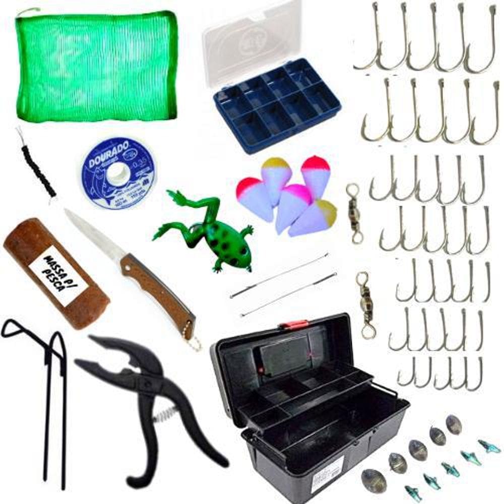 Pesca Esportiva Kit Pesca Isca Artificial Caixa Acessórios