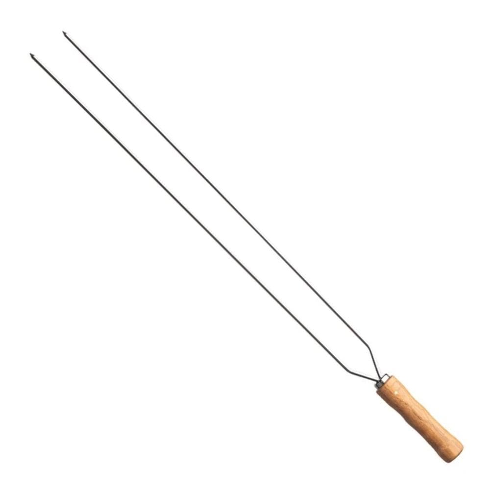 Espeto Duplo P/A Churrasco Tramontina 75Cm Inox Cabo Madeira